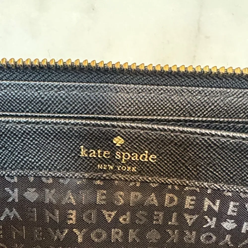 Kate Spade Wallet Leather Color block Saffiano Full Zip Continental Wallet